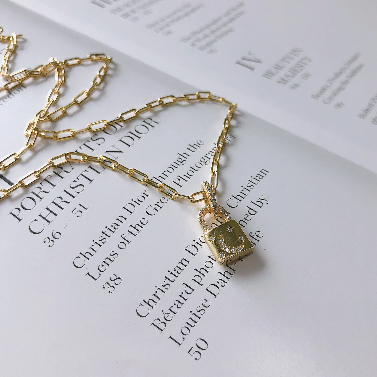 Gold Lock Necklace