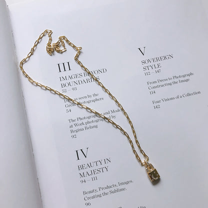 Gold Lock Necklace