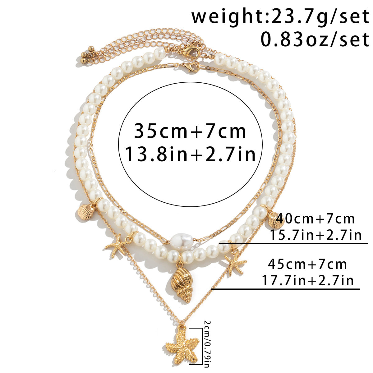 3-piece Set Of Sea Pearl Necklace