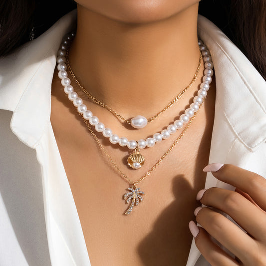 3-piece Set Of Sea Pearl Necklace